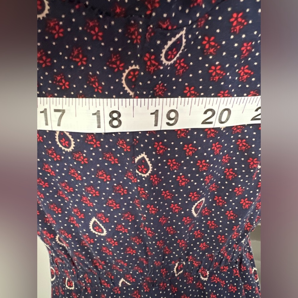 Forever 21 Mini Dress Navy Blue with Bright Red Designs - Picture 3 of 6